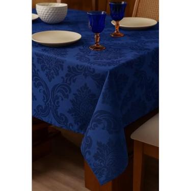 Imagem de Toalha de Mesa Retangular 4-6-8 Lugares - Tecido Jacquard Durável e Elegante(Royal,2,50x1,40)