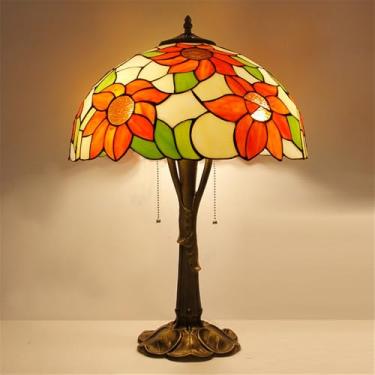 Imagem de Lâmpada De Mesa LED De Vidro Colorido Criativo Retrô Americano Adequado Para Sala De Estar, Estúdio, Quarto, Villa, Iluminação De Decoração De Hotel (Estilo 2)