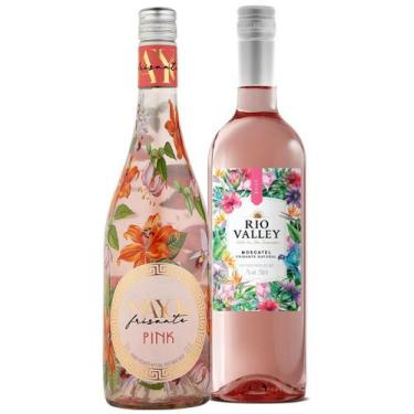 Imagem de Kit Sweet Pink  Vinhos Rosés e Frisantes Leves e Doces  Ideal para Bri