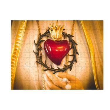 Imagem de Quebra-Cabeça Da Fé Sagrado Coração Maria 300 Peças Em Mdf