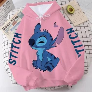 Imagem de Moletom Unissex Disney Stitch Angel Monster Com Capuz E Bolso Para Mul