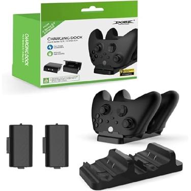 Imagem de Base Carregadora Dupla com 2 Baterias 800mAh para Controles Xbox One e Series S/X Dock duplo para controles Base carregadora dupla