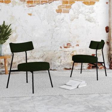 Imagem de Conjunto 2 Poltronas Estofadas Stout Tecido Sintético Est.Preta - Meta