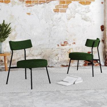 Imagem de Conjunto 2 Poltronas Estofadas Stout Tecido Sintético Est.Preta - Meta