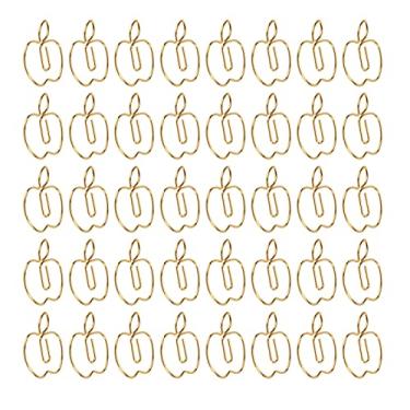 Imagem de RiToEasysports Cramp/suporte de Papel Maçãs Douradas Formam Criatividade Personalidade de Personalidade Artesanato para Escritório Em Casa, 40pcs Grandes Suprimentos de Escritório de Metal e