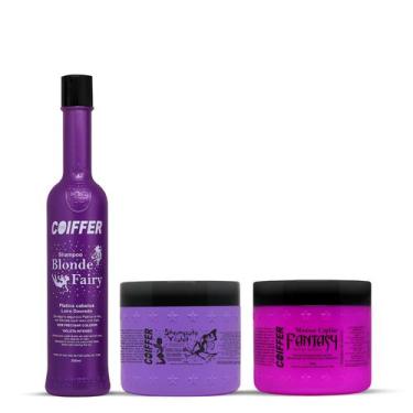 Imagem de Kit Blonde Fairy Coiffer shampoo e Shampote Violet Capilar e Mousse p/
