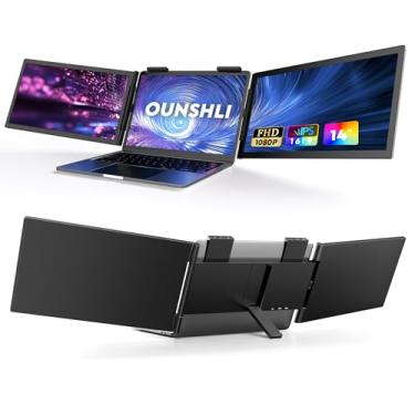 Imagem de Extensor de tela portátil - Monitor portátil com tela dupla 14 "- Extensor de monitor portátil compatível com Windows Mac para trabalho de viagem