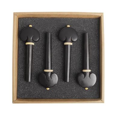 Imagem de Violoncelo Tuning Pegs ajuste fino suave ébano madeira orquestral cordas acessórios peças 4Pcs Set para músicos profissionais e estudantes Material durável de alta qualidade fácil