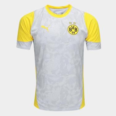 Imagem de Camisa Borussia Dortmund Treino 25/26 Puma Masculina, Cinza, M