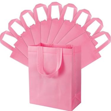 Imagem de SPERPAND 30 sacos de presente tamanho médio, saco de guloseimas reutilizáveis, sacos de presente com alças para lembrancinhas de festa, aniversário, chá de bebê (rosa)