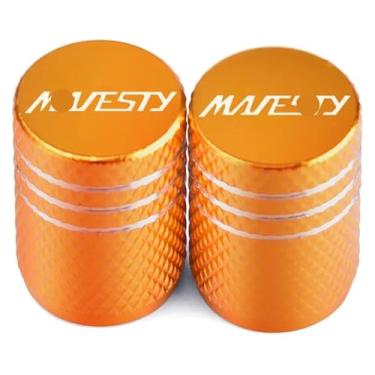 Imagem de Tampas de válvula de pneu de roda Capas de haste de aro de pneu para motocicleta à prova de pó compatível com Y&AMAHA Majesty250 Majesty400 Majesty125 Majesty 250 400 125 (2 peças douradas)