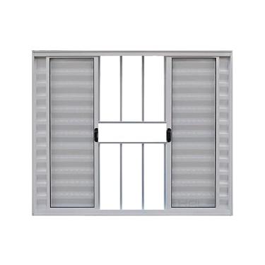 Imagem de Janela de Alumínio Veneziana 100x200cm 6 Folhas Grade Hale Esquadrias Branco