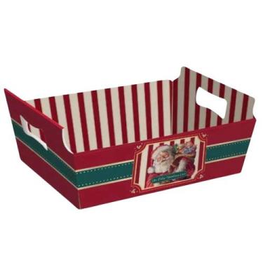 Imagem de Cesta Cartao Noel - Tamanho M 22x15x9 Cromus Natal