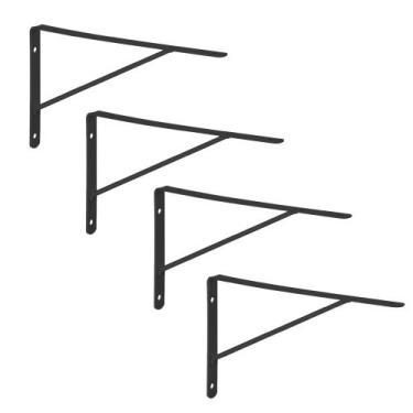 Imagem de Mão Francesa Leve 50cm Preta Multivisão Kit c/ 4un