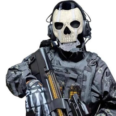 Imagem de FLORENCE IISA Scary Skull Ghost Mask for War Game Halloween Costume - Full Face Skeleton Balaclava Mask for Men and Women (PaintJaw)