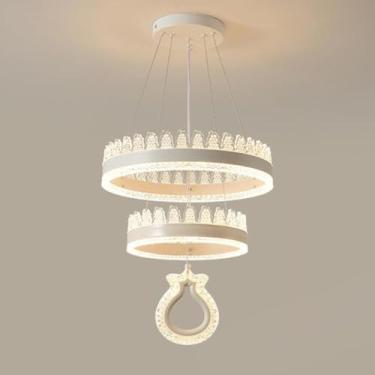 Imagem de Luminária pendente de acrílico LED moderna, lustre LED com altura ajustável, luminária pendente de acrílico para cozinha, ilha, sala de estar, quarto, cabeceira, sala de jantar, corredor, lu