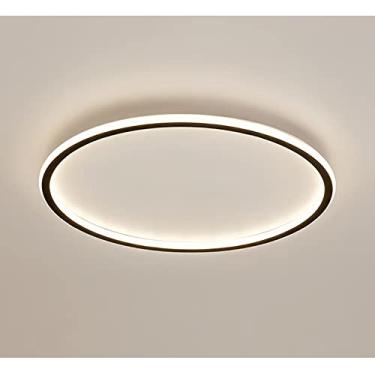 Imagem de Luminária de teto embutida regulável, 19,6 polegadas, 61 W, lâmpada de teto moderna, preta, 3000 K/4000 K/6000 K, luz de painel plano para ilha de cozinha, quarto, lustre LED, preto-50 cm, 6