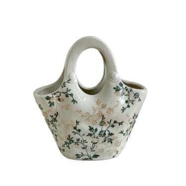 Imagem de Vaso de cerâmica vintage arranjo de flores hidropônicas para sala de estar vaso decorativo em forma de pacote pequeno (grande)