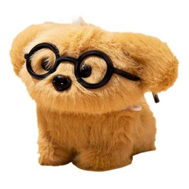 Imagem de SGVAHY Capa peluda para AirPods 4, desenho 3D engraçado, fofo, de pelúcia com óculos, capa macia e fofa com chaveiro, capa protetora antiqueda Kawaii, mulheres e meninas