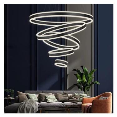 Imagem de Decoração Escandinava para Casa, Lustre de Escada (regulável), Lustres para Sala de Estar, Quarto e Sala de Jantar, Luminárias de Teto, Luminárias LED Internas Luminária Lustre