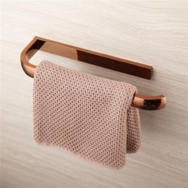 Imagem de Gancho para casaco ganchos de banheiro rosa dourado acessórios de banheiro de latão sólido escova de vaso sanitário suporte de papel suporte de toalha de saboneteira kit combo de montagem na parede