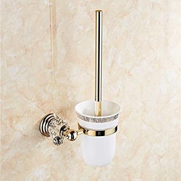 Imagem de Prateleira de toalha de banheiro com acabamento dourado, suporte de papel higiênico, gancho para roupão, suporte de toalha, suporte para máquina de lavar, cesta de sabonete, 4 barras, conforme