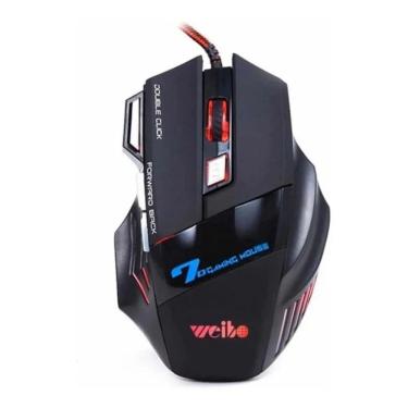 Imagem de Mouse para jogos Weibo X7 USB óptico 2400 DPI 7 botões