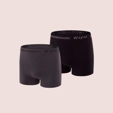 Imagem de Kit Com 2 Cuecas Box Masculina Trifil Sem Costura Microfibra Lisa Bási