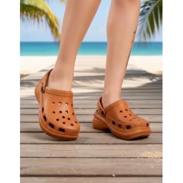 Imagem de Babuche Feminina Plataforma Com Pingente Sandália Ortopédica Eva Super