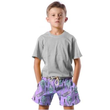 Imagem de Shorts Infantil Bermuda Calção Praia Verão Máscara Halloween Terror 18