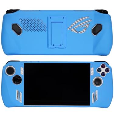 Imagem de EIELST Capa protetora projetada para ASUS ROG Ally 2023 - [proteção contra quedas de grau militar de 3 metros] Capa antiderrapante para jogos de liga rog portátil com suporte - SkyBlue