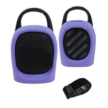 Imagem de LeoTube Capa de silicone compatível com alto-falante Bluetooth portátil JBL Clip 5, capa protetora para alto-falante Bluetooth JBL Clip 5 (apenas capa) (roxo)