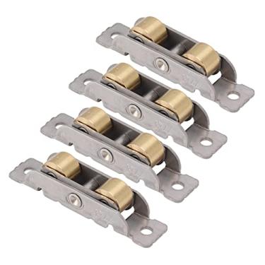 Imagem de Yosoo Health Gear Conjunto Deslizante do Rolo da Porta do Pátio de 4 Pces, Conjunto de Aço Inoxidável do Rolo da Roda do Rolamento de Esferas de Cobre para Portas de Vidro Portas Deslizantes e (Roda