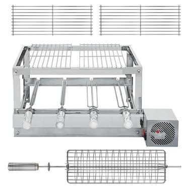 Imagem de Churrasqueira Gira Grill Inox - Artinox - 4 Espetos Giratórios + 2 Grelhas Móveis + Grelha Giratória Peixe/Frango, Motor DIREITO