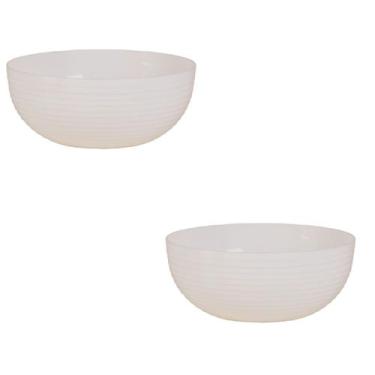 Imagem de Kit 2 Travessa Redonda Com Friso LE CHEF 26x11Cm Branca - Paramount