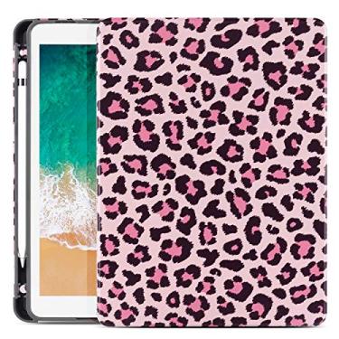 Imagem de Cutebricase Capa universal de leopardo para iPad 10.5/10.2 para iPad 9ª/8ª/7ª geração, iPad Air 3ª geração, iPad Pro 10.5 com suporte para lápis, capa de couro macio à prova de choque para iPad