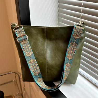 Imagem de Bolsa de ombro feminina - Bolsa multiuso durável, trabalho, viagens, compras e itens essenciais para o dia a dia, Verde militar B, Estilo europeu e americano