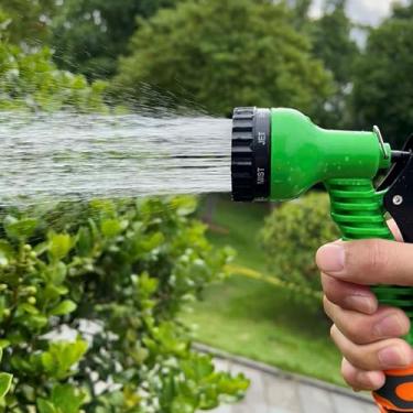 Imagem de Pistola de água de mangueira de jardim, bocal de mangueira de jardim ajustável, bocal de irrigação de alta pressão portátil, 7 padrões para pistolas de pulverização de lavagem de carro (verde)