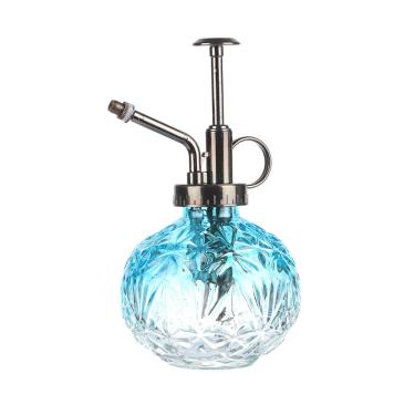 Imagem de Frasco de spray de vidro irrigado pulverizador de pressão interna 240 ml pressão de ar manual alta atomização (azul)