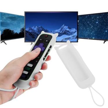 Imagem de Controle remoto de substituição para TV com capa protetora macia que brilha no escuro controle universal Smart TV (branco)