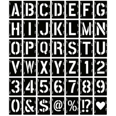 Imagem de Estêncil de letras de 2,5 cm, 24 peças, estêncil personalizado para pintura em spray, estêncil de letras de plástico para pintura, reutilizável para parede, vidro, sinalização