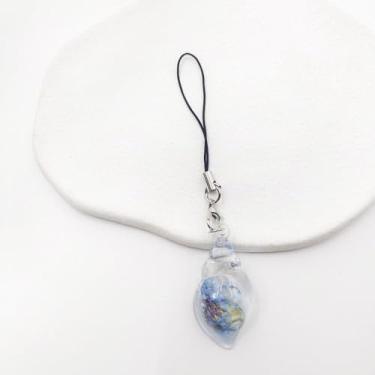 Imagem de Chaveiro com alça móvel, pingente para pendurar no telefone, corrente móvel de acrílico (azul claro)