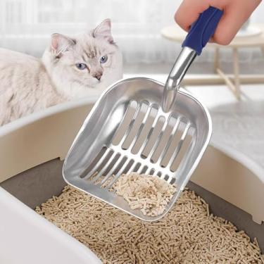Imagem de Colher de areia para gatos, peneira de liga de alumínio colher de malha resistente fácil de limpar para caixa de areia de gato