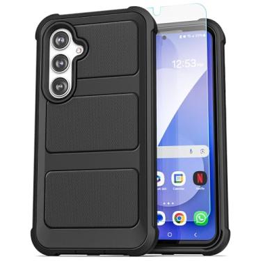 Imagem de ENCASED Capa robusta para Galaxy S25 FE com protetor de tela [vidro temperado] capa de celular ultra protetora completa (preto)