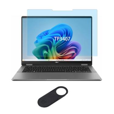 Imagem de Protetor de tela antiluz azul para laptop ASUS Vivobook 14 Flip (TP3407) 2 em 1 com tela sensível ao toque, antirreflexo, anti-impressão digital, filtro UV, reduz a tensão ocular