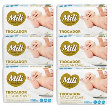 Imagem de Trocador Descartável Mili  Love&Care 6 Pacotes c/ 5 unidades