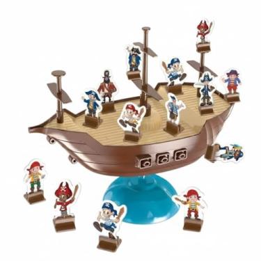 Imagem de Jogo Não Derrube o Barco Pirata – Brinquedo Educativo de Equilíbrio para Crianças +3 Anos, Coordenação Motora e Diversão em Família