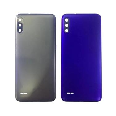 Imagem de SHOWGOOD Capa de bateria para porta traseira capa traseira para LG K22 capa de bateria moldura lente com logotipo (vermelho)