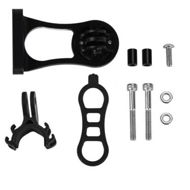 Imagem de Chiffonade Suporte de extensão de odômetro de bicicleta de liga de alumínio com clipe de câmera para Edge 1000/820/810/800/520/510/500/200(preto)