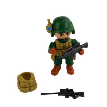 Imagem de Boneco Militar com Acessórios Sandstorm - Tudo em Caixa